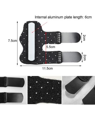 JdXun Finger Splints - 2 Adjustable Reusable Finger Protectors for Broken Fingers & Osteoarthritis Pain Relief - Black - Buy Online on GoSupps.com