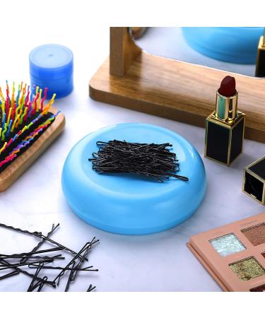 Magnetic Round Pincushion Holder with 90 Hair Clips - Blue | Multi-Function Pin Storage Tool for Sewing Needles and Hair Clips - Buy Online on GoSupps.com