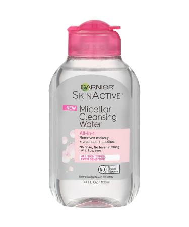 Garnier Skin Active Micellar Cleansing Water Travel Size 3.4oz (4 Pack) - All-in-1 For All Skin Types - Buy Online on GoSupps.com