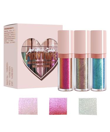 Ruwshuuk Color Changing Eyeshadow Chameleon Eyeshadow 3X Multi-Color Glitter Eyeshadows Makeup | Wear All Day Highly Pigmented Eyeshadows