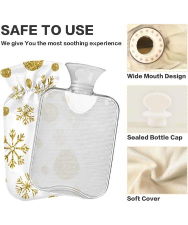 Golden Ornaments 1L Hot Water Bottle with Cover - BPA-Free Pain Relief & Therapy for Back Pain | Ideal for Hot & Cold Use - Buy Online on GoSupps.com