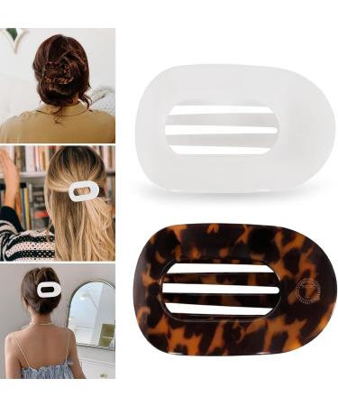 Women Hair Claw Bendable Teeth Strong Grip Flat Design Hair Clip Anti-slip Secure Hold Hairpin Hair Accessory White - Buy Online on GoSupps.com