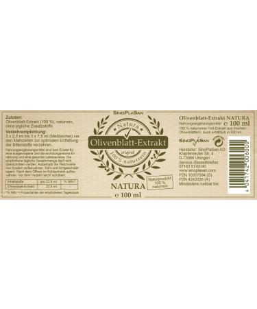 100% Natural Olive Leaf Extract 100ml - Vegan Gluten-Free No Additives - High Dose Liquid Supplement - Buy Online on GoSupps.com