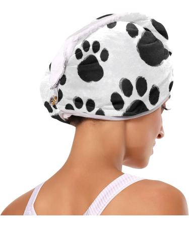 Dog Paws Hair Towel 2 Pack | Super Absorbent Quick Dry Hair Turbans for Women & Girls - Buy Online on GoSupps.com