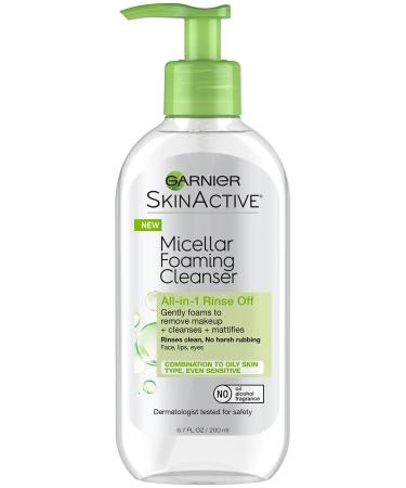 Garnier SkinActive Micellar Foaming Cleanser All-in-1 Rinse Off Combo/Oily Skin 6.7 fl oz (200 ml)