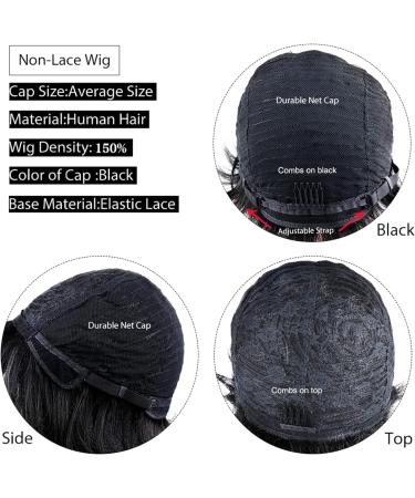 Fereowth Short Human Hair Pixie Cut Wig - Natural Black 1B Color for Women - Buy Online on GoSupps.com