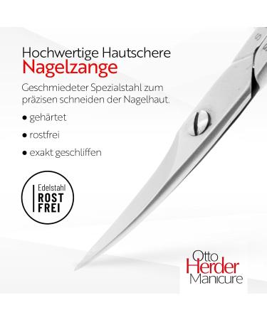 Otto Herder Bent Nail Scissors 9cm - Extra Sharp Solingen Stainless Steel for Fingernails & Toenails - Buy Online on GoSupps.com