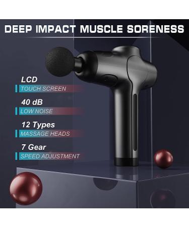Cotsoco Massage Gun - Deep Tissue Percussion Muscle Massager for Athletes | Super Quiet & Portable Electric Device with 12 Heads - Black - Buy Online on GoSupps.com