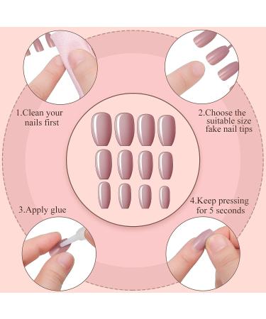 720 Short Square Fake Nails - Full Cover Coffin Press On Nails for Women, Girls, Kids - Glossy Pure Color False Nail Tips - Fresh Colors - Buy Online on GoSupps.com