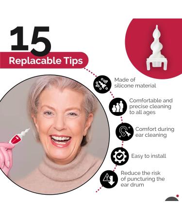 15pcs Q Grip Spiral Ear Wax Remover Replacement Tips with Silicone Swab Tips - Reusable Earwax Remover for Adults & Children - Buy Online on GoSupps.com