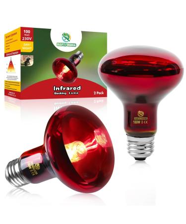 Repti Home infrared heat lamps for reptiles 2 pieces 100 W Infrared spot lamp for reptiles and amphibians red heat radiator light for chicken coop 100W - Buy Online on GoSupps.com