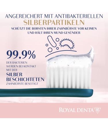 Royal Denta Super Soft Toothbrush with Antibacterial Silver Bristles - Ideal for Sensitive Teeth & Gums | Metalic Green - Buy Online on GoSupps.com