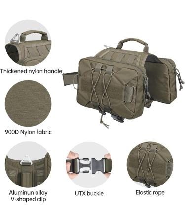 Buy Excellent Elite Spanker Service Hunt Dog Backpack - Adjustable Military Green Saddlebag for Medium & Large Dogs - Buy Online on GoSupps.com