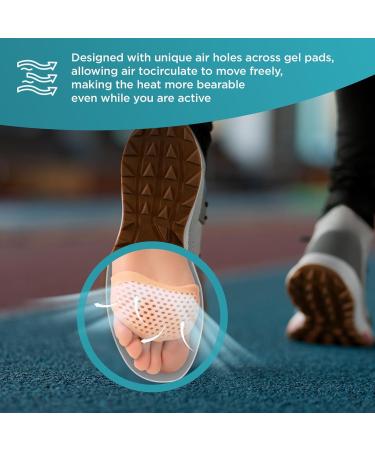 Metatarsal Pads - 2 Pairs Soft Gel Forefoot Cushions for Women & Men | Pain Relief & Comfort | Reusable Breathable Sleeve Pads - Buy Online on GoSupps.com