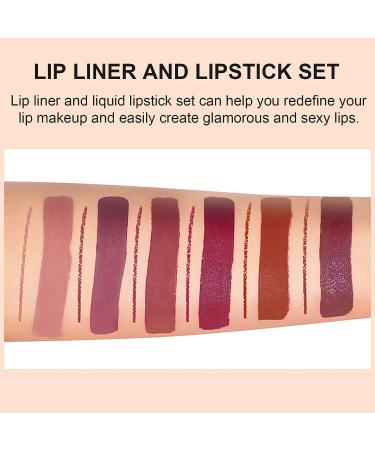 KIMIEYE 12Pcs Lip Liner and Lipstick Set - Waterproof Velvety Matte Lipstick Gift Kit for Women (SET A) - Buy Online on GoSupps.com