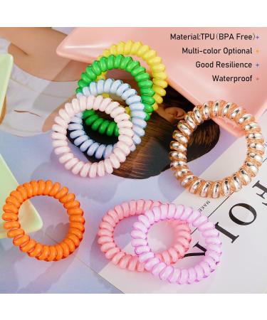 DeaLott Hair Ties 30 Pack - Waterproof Spiral Hair Coils in 30 Vibrant Colors for Women, Girls, and Kids | No Crease Hair Elastics perfect for Thick and Thin Hair - Buy Online on GoSupps.com