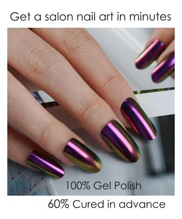 TrueShei Nail Foils | Chrome Lila UV Gel Nail Film | 20PC Self-Adhesive Gel Stickers | Purple Gellack Wraps for Stunning Nails - Buy Online on GoSupps.com