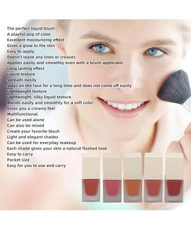 Face Blush Long Lasting Moisturizer 19ml Liquid Blush Easy to Apply Pouch for Dating and Party (02#OATH) - Buy Online on GoSupps.com