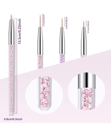 6-Piece Fine Point Eyeliner Brush Set - Gel Makeup Applicator for Precision Eye Makeup - Pink Purple & White - Buy Online on GoSupps.com