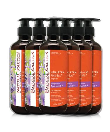 Natural Solution Body Wash Made With Himalayan Pink Salt & Organic Lavender Oil Purifying and Transforms The Even Driest Skin in Just One Shower 17 fl oz (6 Count) Lavender 17 Fl Oz (Pack of 6)