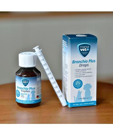 Marsavet Bronchio Plus - 100 ML. Cough Syrup for Dogs Cats Rodents and Birds. Food Supplement to Support the Respiratory Tract and Immune System with Honey. - Buy Online on GoSupps.com