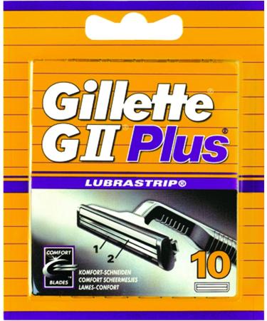 Gillette Lubrastrip GII Plus Men's Razor Blades Pack of 10 Refill Blades OFFICIAL  - Buy Online on GoSupps.com