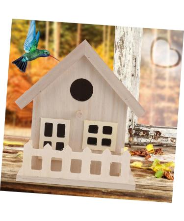 Exceart Unpainted Wooden Birdhouse Set - 3 Decorative Bird Cages (14x13cm) | Bulk Bird Nest Accessories for Garden - Buy Online on GoSupps.com