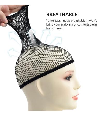 Yamel Mesh Wig Cap Net 4 Pieces - Black Hair Mesh Net Wig Caps for Women Men Kids - Buy Online on GoSupps.com