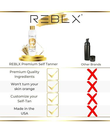 REBLX Premium Self Tanner - Natural Vegan Sunless Tanner for Face & Body - Cruelty-Free, Made in USA - Buy Online on GoSupps.com
