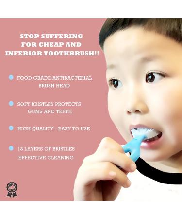 U-Shaped Toothbrush for Kids (2 PCS) - 360 Oral Cleaning Food Grade Silicone - Ideal for Ages 2-6 - Buy Online on GoSupps.com