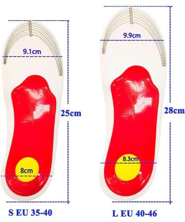 Orthotic Insoles for Women Arch Support Insoles for Men Plantar Fasciitis Insoles Arch Support Shoe Boot Flat Feet Insert Orthotic Feet Heel Pain Shock Absorption Comfortable Insoles Large EU 40-46 - Buy Online on GoSupps.com