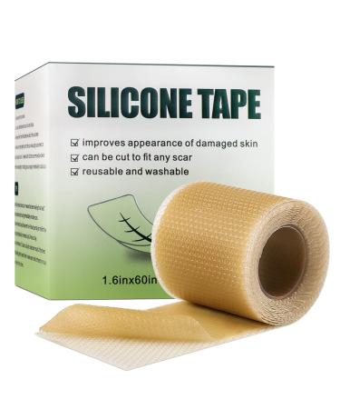 Silicone Scar Sheets Silicone Scar Tape Roll Scar Silicone Strips Reusable Scar Removal Sheets for C-Section Surgery Burn Keloid Acne Scars (1.6x 60)