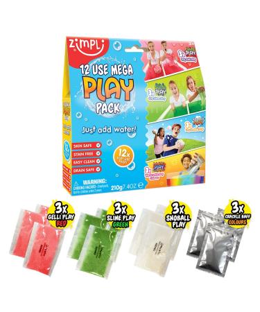 12 Use Mega Play Pack from Zimpli Kids 3 x Gelli Play 3 x Slime Play 3 x Snoball Play & 3 x Crackle Baff Children's Sensory Play Toy Educational Learning Activity DIY Creative Toy - Buy Online on GoSupps.com