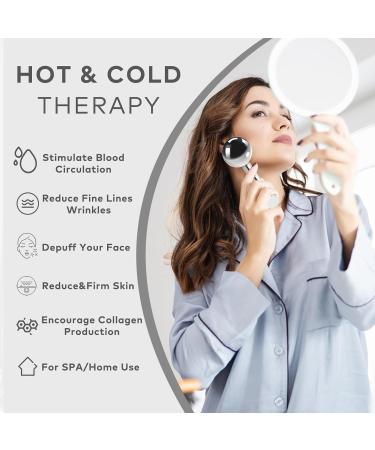 Rotating Stainless Steel Ice Globes for Facials - Unbreakable Cooling Roller Balls for Anti-Aging Skincare Reduce Dark Circles & Puffiness - Perfect for Face Neck & Eyes - Pink - Buy Online on GoSupps.com