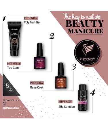 Buy PHOENIXY Poly Nail Gel Kit - 9 Colors for Nail Extension & Enhancement | Black Brown Nude Pink - Perfect Gift for Women - Buy Online on GoSupps.com