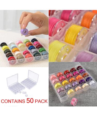 54 PCS Bobbins for Sewing Machine  Contains 2 Pack Transparent 25 Empty Slots Spools and Box  Extra 4 Plastic H-Shaped Floss Bobbins - Buy Online on GoSupps.com