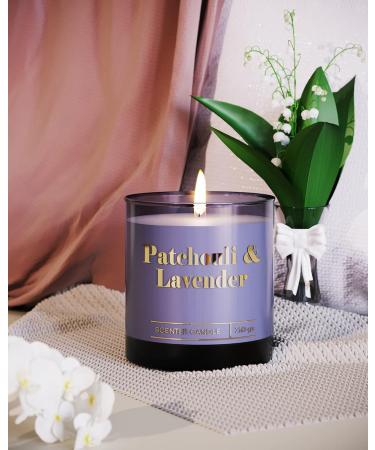 RAKLE Patchouli Lavender Scented Candle - 7.4 oz Premium Soy Wax | Perfect for Home Meditation & Aromatherapy - Buy Online on GoSupps.com