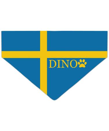Dog hollow motif: football games sports Olympic games personalized triangular cloth for pets is attached to the collar (flag: Sweden)