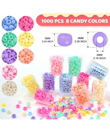 1000 Macaron Candy Pony Beads - Ideal for Crafts, Hair & Jewelry Making - Buy Online on GoSupps.com
