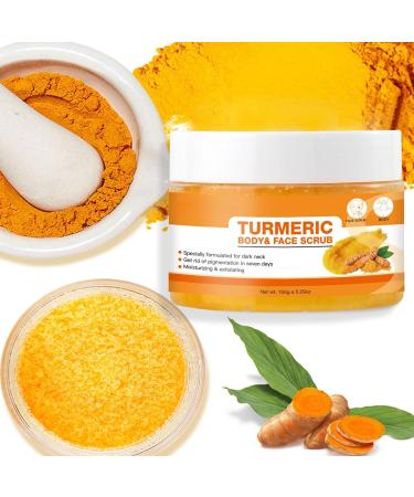Brightening Turmeric Scrub Scrub Turmeric Body Body Scrub Moisturizing kin Exfoliator with and Coconut Oil Gently Exfoliate Face Body Hand and Foot Scrub Moisturizing Body Skin Care - Buy Online on GoSupps.com