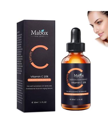 Mabox Vitamin C Serum for Face - Face Serum with Hyaluronic Acid and Vitamin E - Organic Hydrating & Brightening Serum for Dark Spots  Face and Eye (30ml)