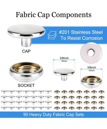 CENOZ Marine Grade Stainless Steel Snap Kit - 314PCS | Boat Cover & Furniture Snaps with Setting Tool - Silver - Buy Online on GoSupps.com