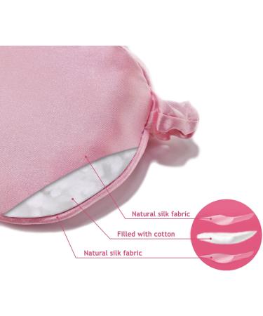 Satin Silk Eye Mask for Women - Soft Breathable Sleep Mask for Travel - Pink - Buy Online on GoSupps.com