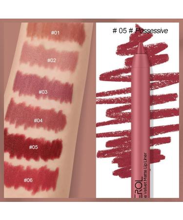 FREEORR Matte Lip Liner Pencil - Long Lasting Lip Makeup with Sharpener #5 - Buy Online on GoSupps.com