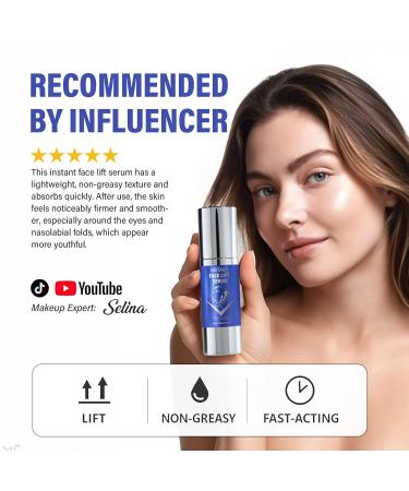 Instant Face Lift Serum Face Lifting & Skin Tightening Smooth Fine Lines Pores and Deep Wrinkles 1Fl Oz - Buy Online on GoSupps.com