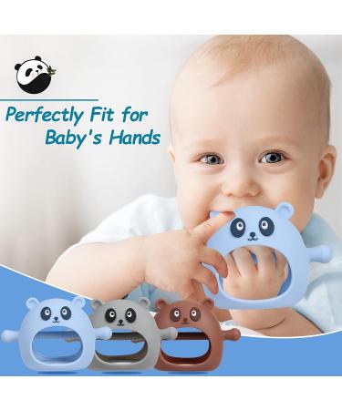 Mytium Teething Toys 3PCS - Silicone Baby Teether Toy for 3+ Months Infants - Easy-to-Hold Mitten Teether for Chew and Sucking Needs - Buy Online on GoSupps.com