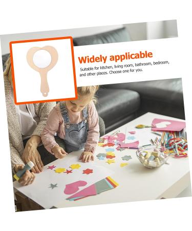 EXCEART Small Wooden Mirror Ornament Crafts - Kids Educational DIY Toy 10pcs Light Brown - Buy Online on GoSupps.com