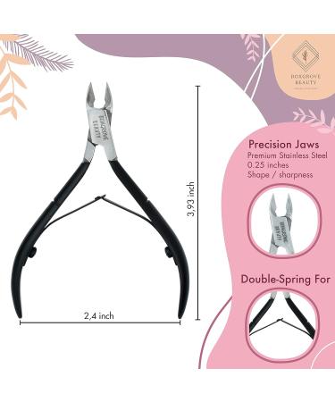 BOXGROVE BEAUTY Black Professional Stainless Steel Cuticle Cutter Trimmer Nail Nipper with Double Spring Perfect Nail Care Tool for Manicure & Pedicure at Home/Spa/Beauty Salon - Buy Online on GoSupps.com