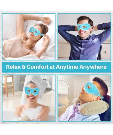 MIVORA Cooling Gel Mask for Puffy Eyes Reusable Hot Cold Therapy for Migraine Headache Dark Circles Dry/Swollen Eyes Sinus Pain Light Blue (blue+pink) - Buy Online on GoSupps.com