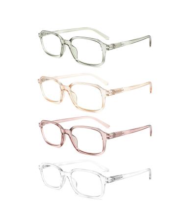 Reading Glasses 4 Pack Computer Readers for Women Men Spring Hinges Blue Ray Filters Eyeglasses Readers 4pack Mix 2.5 Diopters
